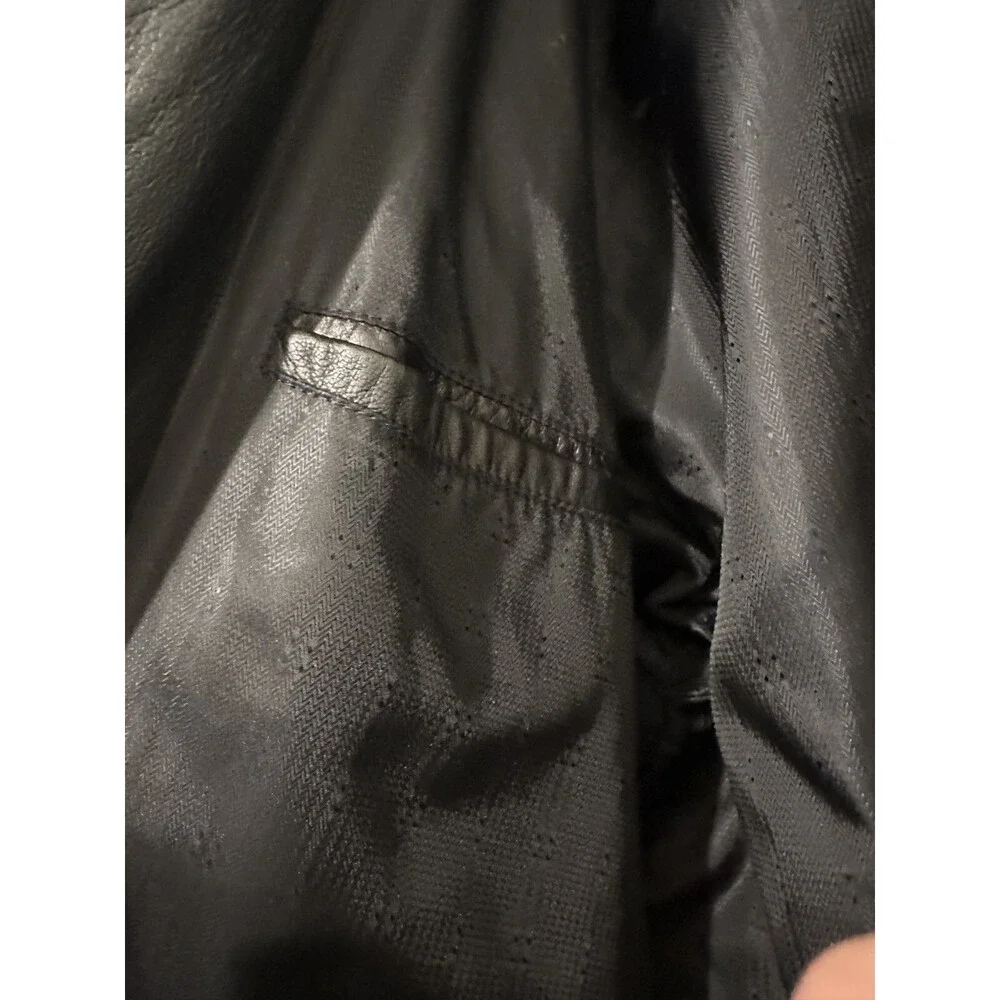WOW Missani Le Collezioni of Italy Contrast Trim Soft Lambskin Leather Jacket XL